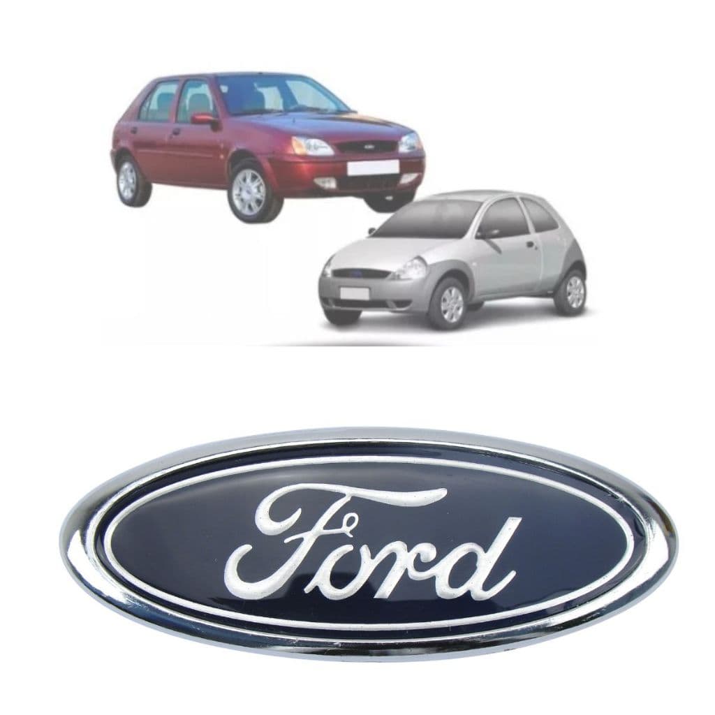 Emblema Logo ford oval do Porta Mala ou Grade emblema reto carros ano 1985 a 1996 medida 115x46x6mm