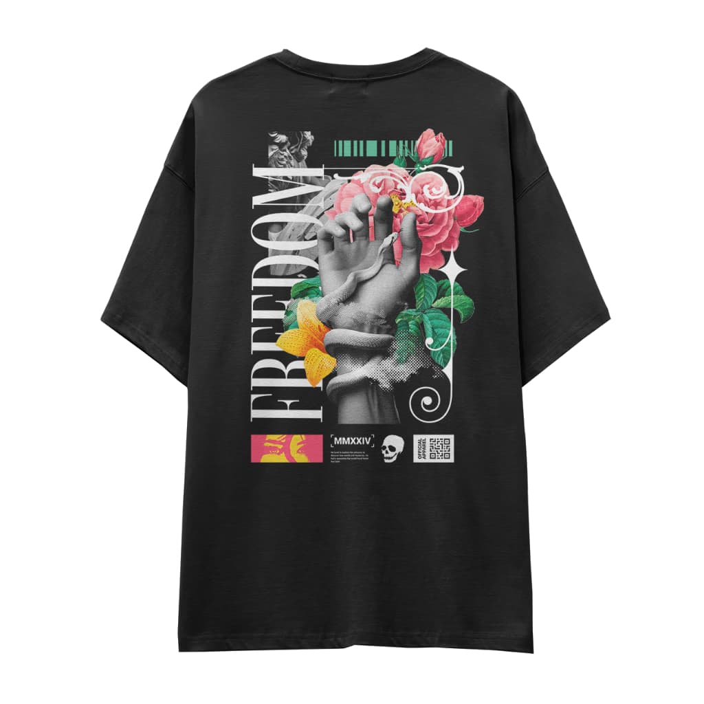 Camiseta Over Freedom Unissex 100% Algodão Confortavel