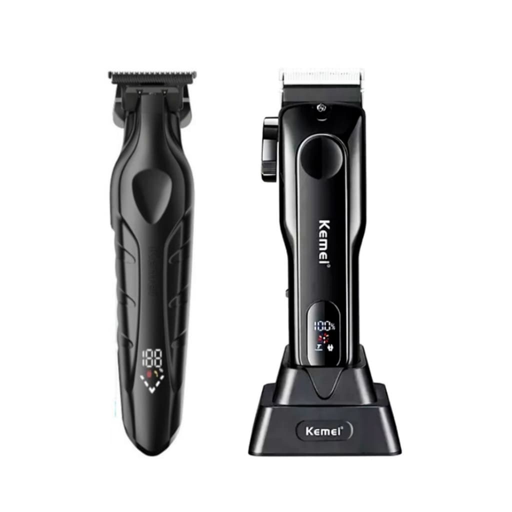 Kit Barbearia Iniciante Máquinas profissional Corte e Acabamento Kemei 2269 + Kemei 5082