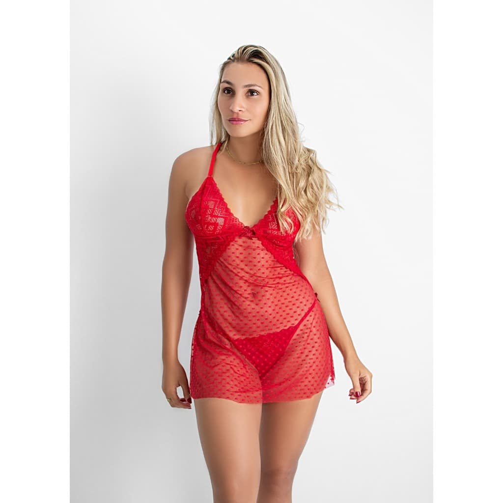 Camisola Paixão Rendada Com Calcinha Promoção