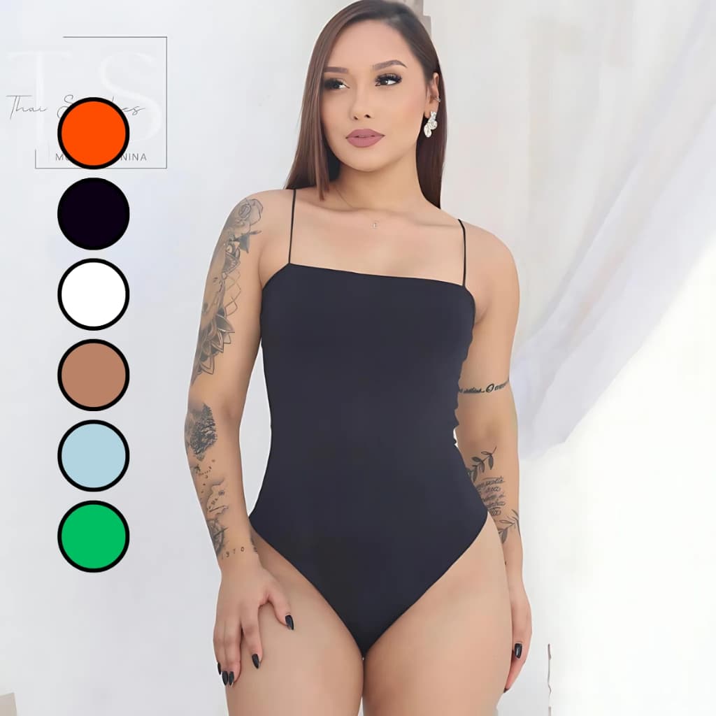 Body Suplex Alcinha Fina Bory com Elasticidade Premium Alça FIna