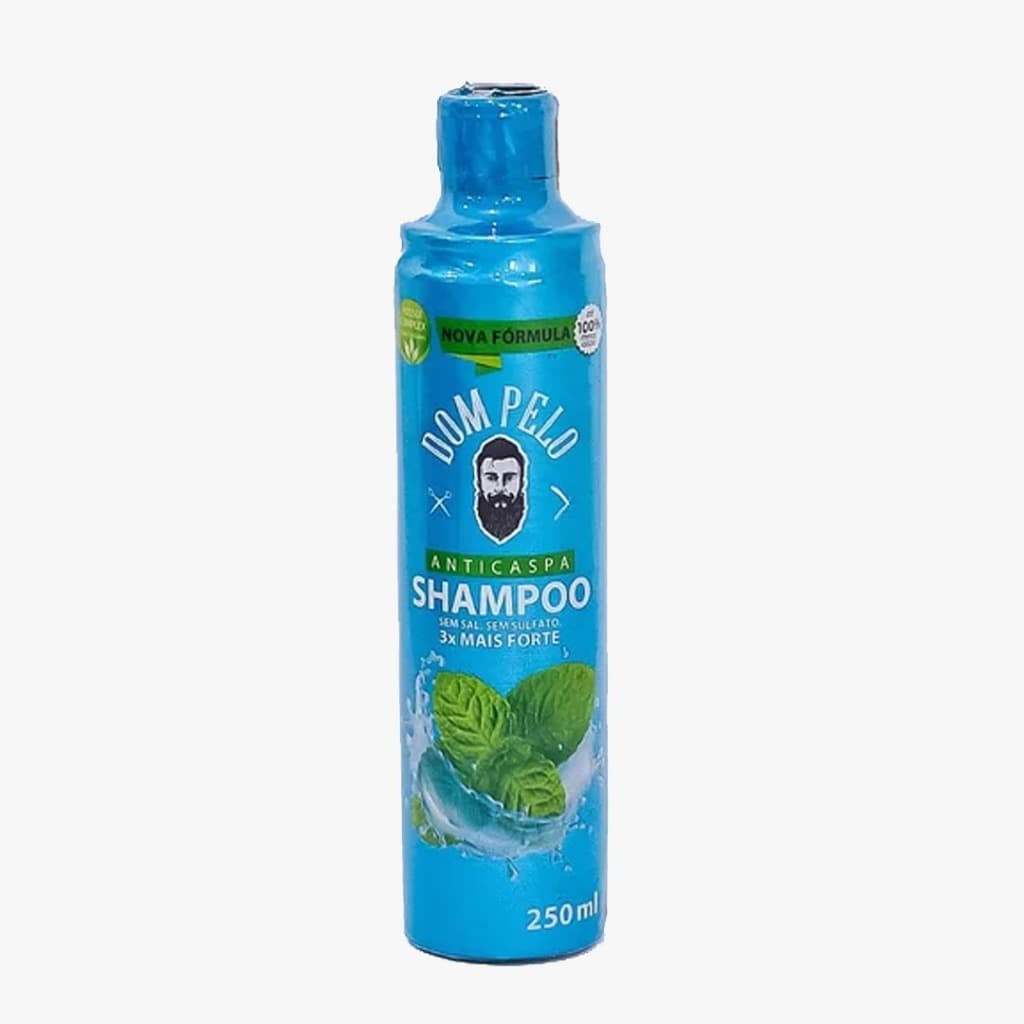 Shampoo Anticaspa Dom Pelo 250ml Nova Fórmula - 3 em 1 para Cabelo, Barba e Bigode - Pronta Entrega - Envio Imediato