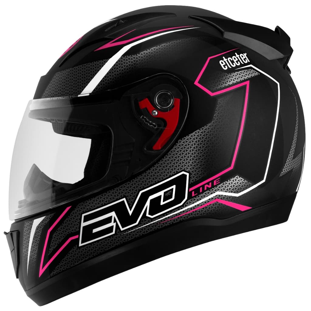 Capacete Moto Fechado Etceter Evoline Fundo Preto Viseira Cristal Narigueira Feminino Masculino Nfe