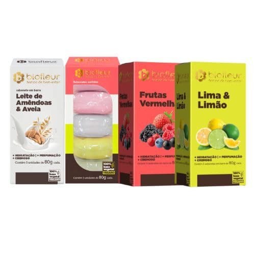 Kit 4 Caixas Sabonete Biofleur 5 Unidades Cada