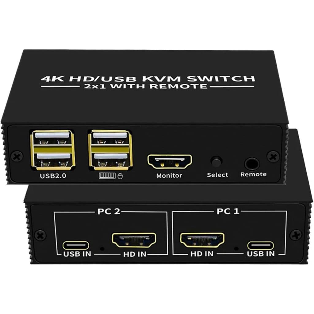 Chaveador Switch Kvm 2 Portas Hdmi Mouse Teclado E Monitor 2x1