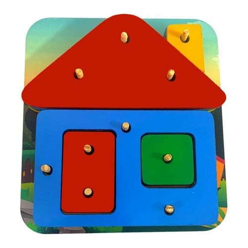 Brinquedo Encaixe Casa Montessori Formas E Cores Pedagógico