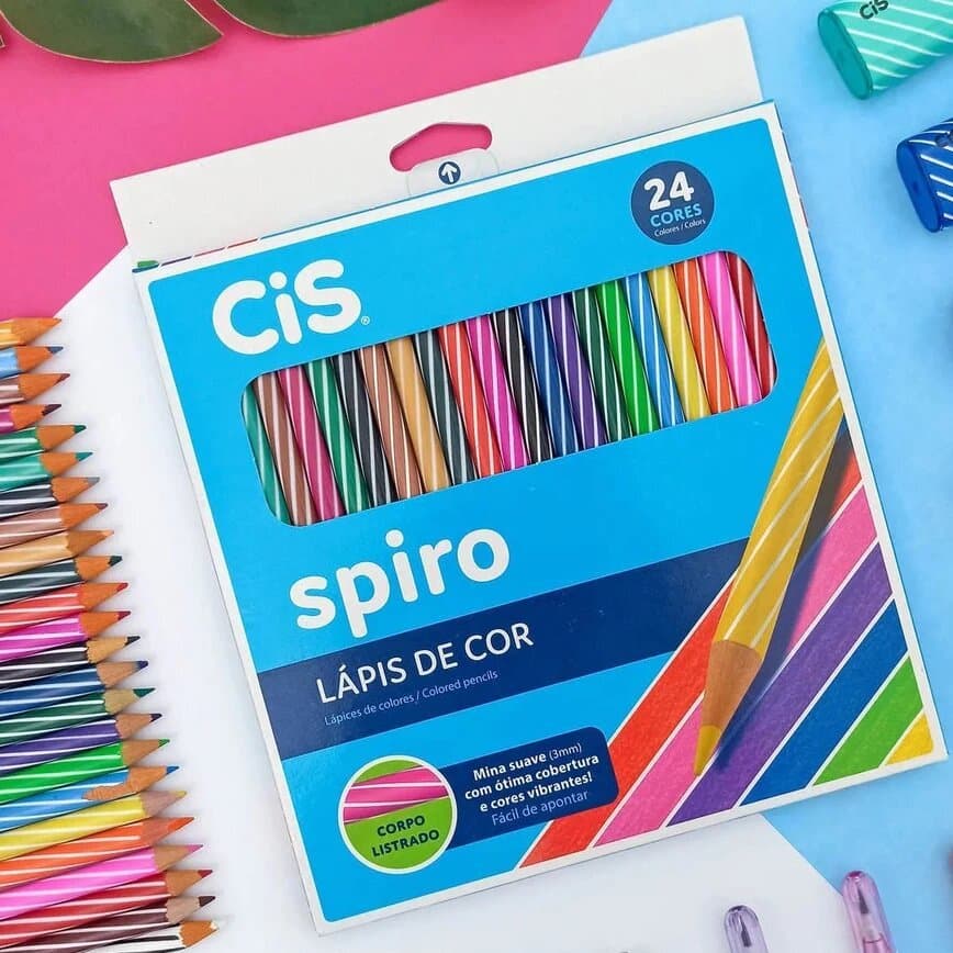 Lápis de Cor Cis Spiro - 12 ou 24 Cores