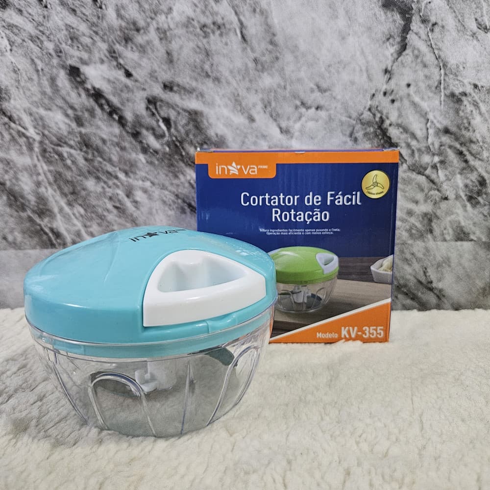 Triturador De Legumes Com Cordinha Inova - Cortador de Fácil Rotação