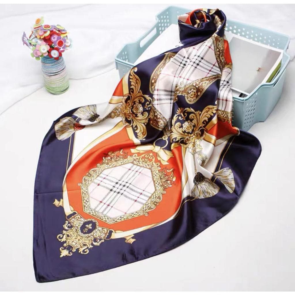 Lenço Cetim Bandana Cachecol Seda Colorido Echarpe Lenço para Praia 90cmx90 lenço grande