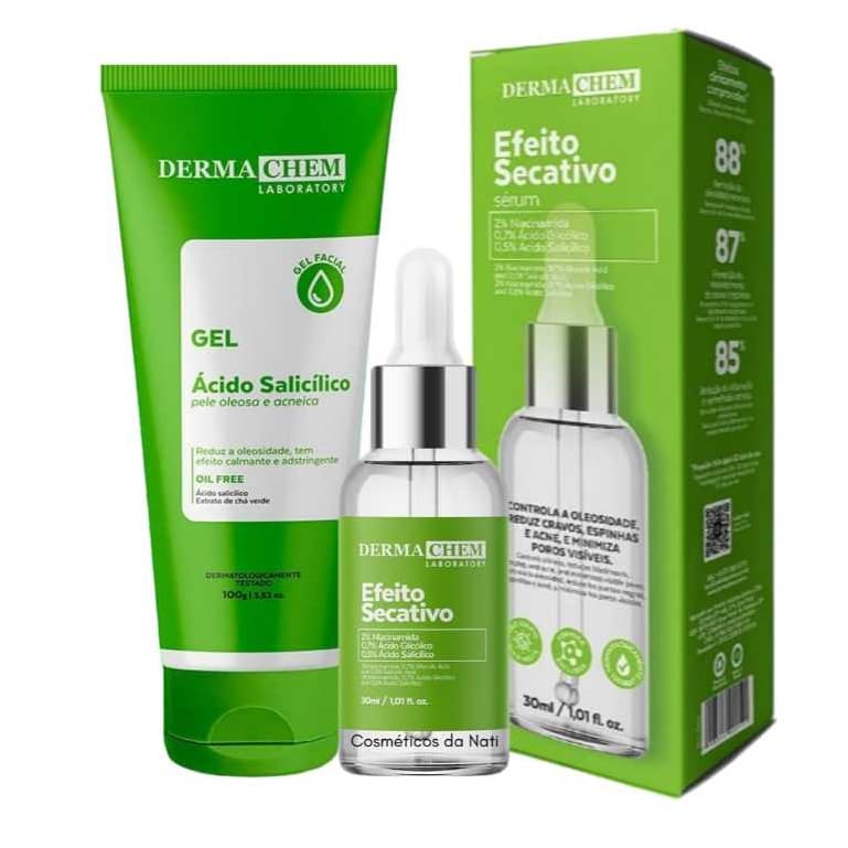 Kit Skin Care Pele Oleosa Gel Antioleosidade + Serum Secativo Dermachem