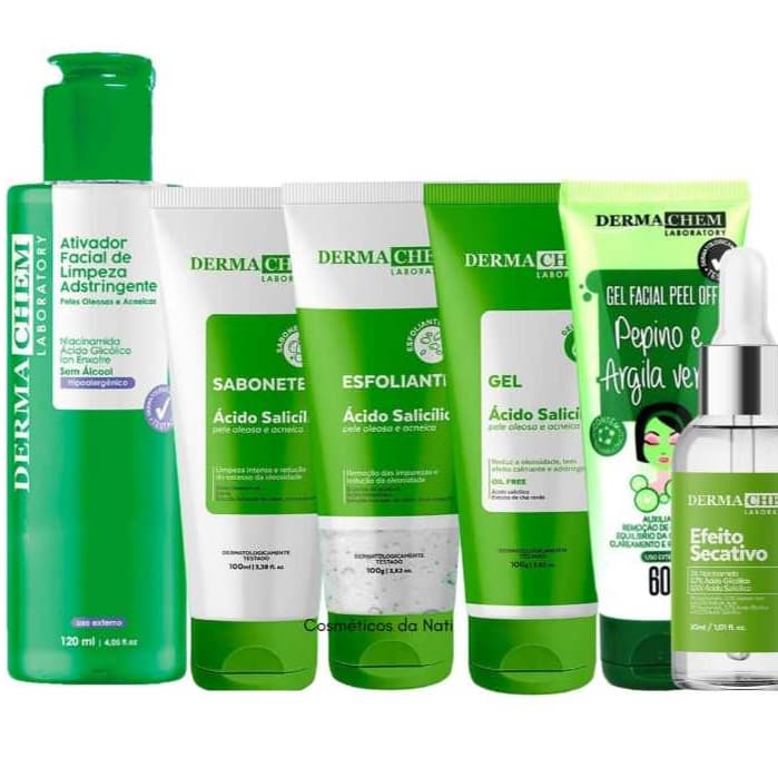Kit Skin Care Completo Limpeza de Pele Antioleosidade Anti acne Pele oleosa Autocuidado Dermachem
