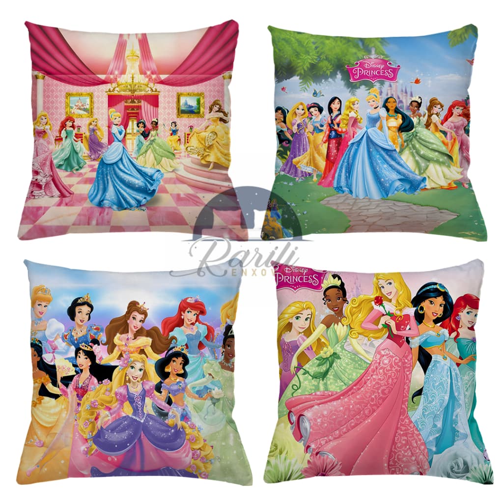 KIT 4 CAPAS DE ALMOFADAS PRINCESAS QUARTO DE MENINA IDEAL PARA DECORAÇÃO TAMANHO 45X45
