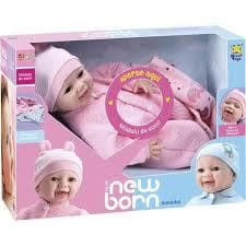 Boneca New Born Pijama Menina e Menino | Com Mamadeira, Chupeta, Chaveirinho