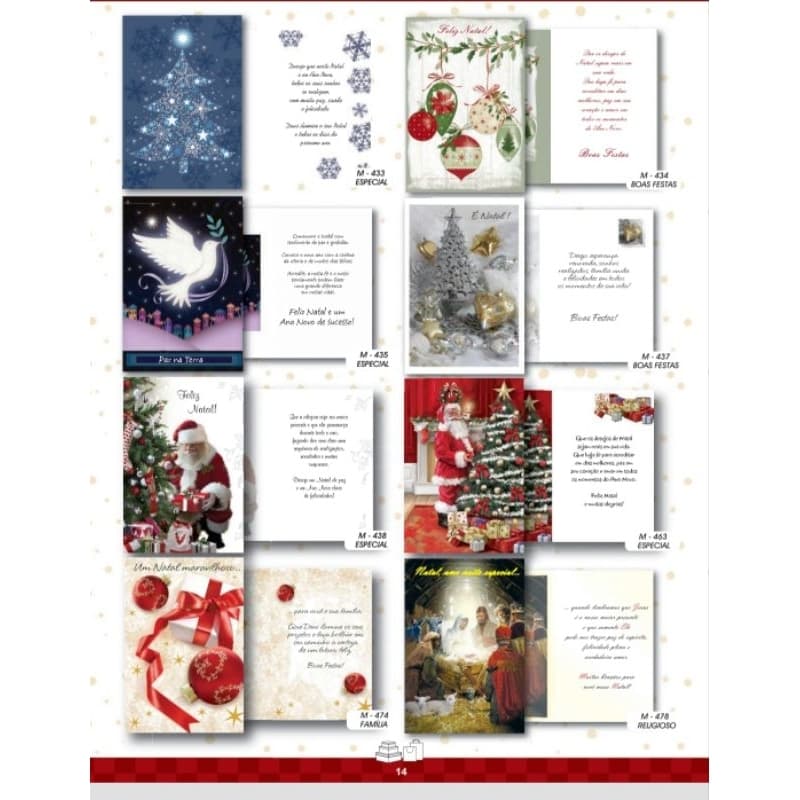 10 Cartão de Natal Com Envelope Vários Modelos Premium Sortidos Festas Natalinas