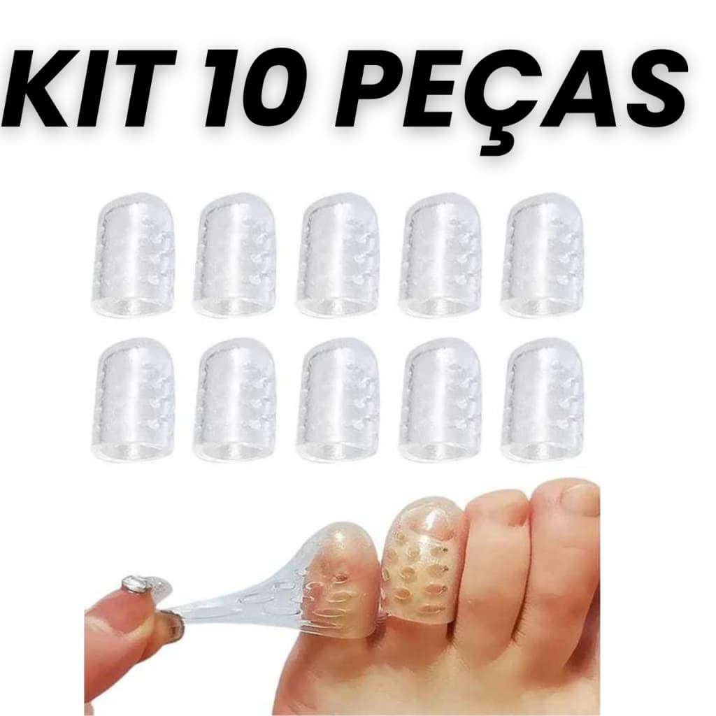 kit 2/10 Peças Dedeiras Protetor De Dedos Pé Silicone Para Calo Unheira