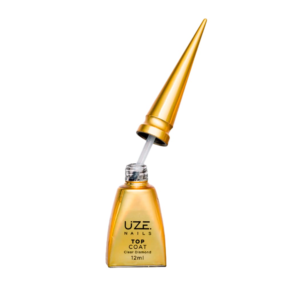 Top Coat Uze nails Clear Diamond 12ml - selante top coat com proteção anti riscos use nails
