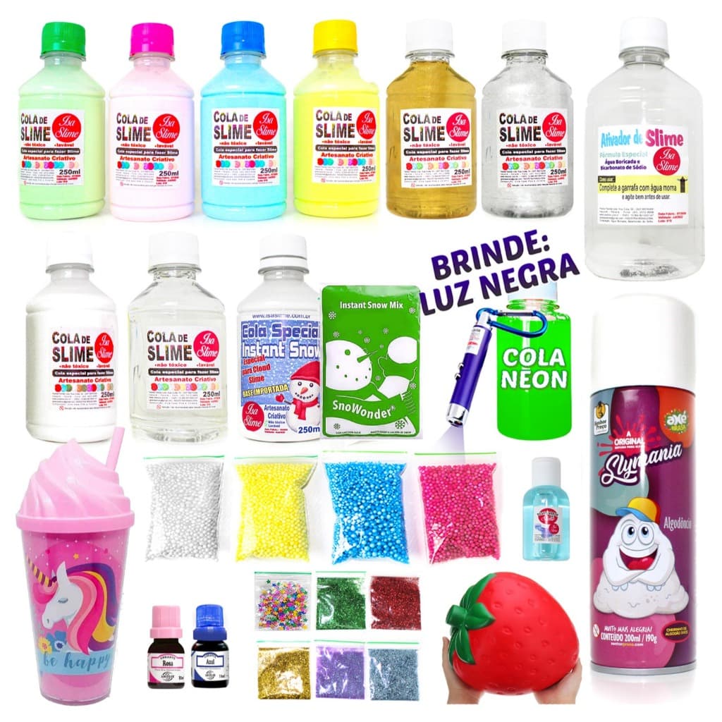 Kit Para Fazer Slime Premium Isa Slime Oficina