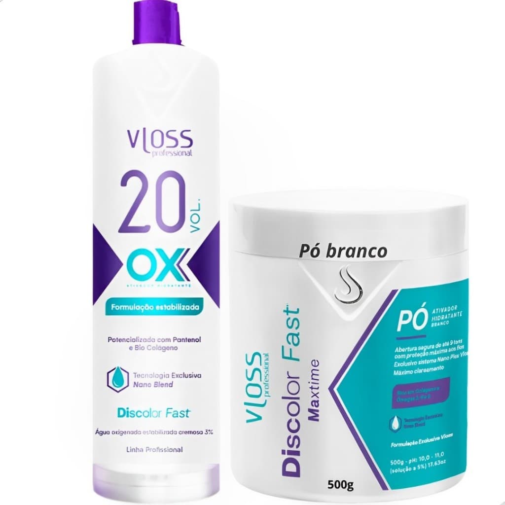 Vloss Pó Descolorante Discolor Fast  Branco+OX 20v