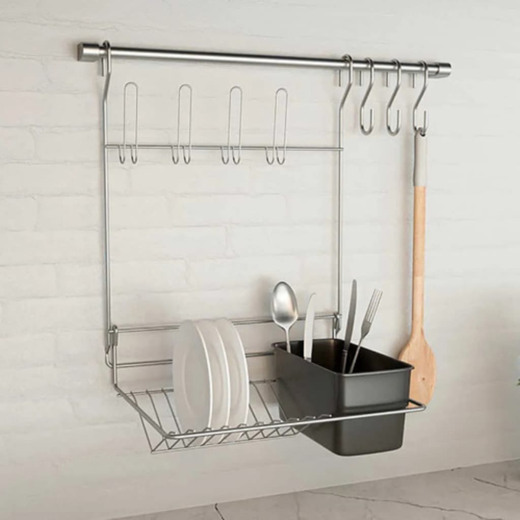 Kit Bella Cucina 4pçs Escorredor Suspenso Porta Talher Aço