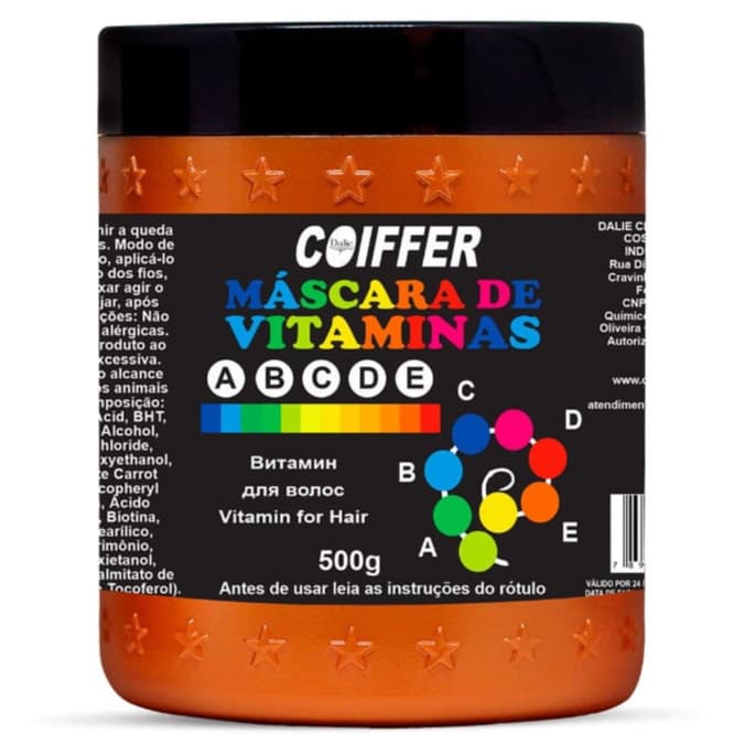 Máscara De Nutrição Vitamina Coiffer 500gr Previne Queda E Quebra