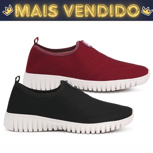 Kit 2 Tênis Modelo Meia No Pé Modinha Confortável Clássica