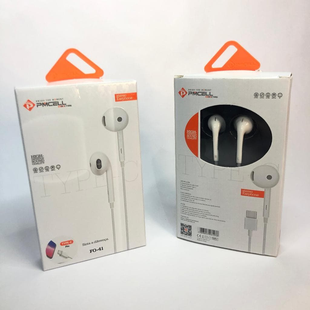 Fone De Ouvido Tipo-C Com Fio Intra-Auricular Fo-41 Tipo-C Pmcell fone para celular com fio