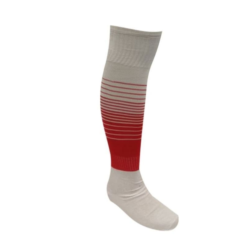 meião futebol degradê branco com vermelho 20 pares