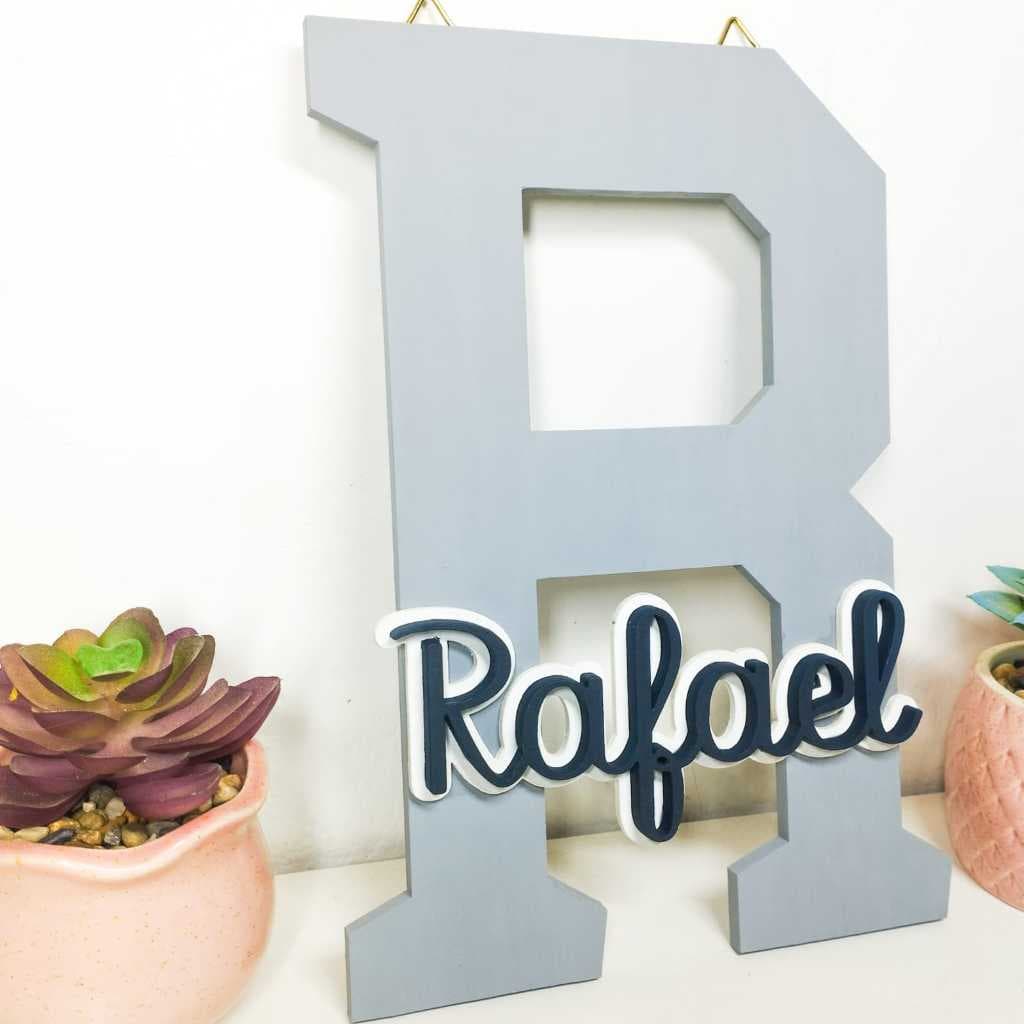 Enfeite Porta maternidade Letra com nome em MDF/ Decoração de Parede de Quarto Infantil.