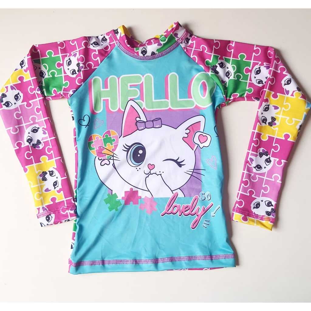 Conjunto Biquini Infantil Ajuste na Cintura Autismo e Blusa com Proteção Solar UV50+
