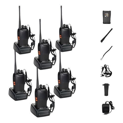 Kit 6 Radio Comunicador Baofeng777s 12km 16 Canais BF 777S Profissional recarregável rádio segurança