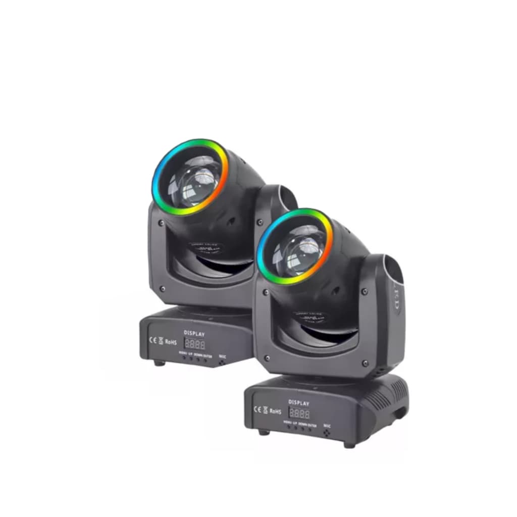 2 Moving Beam Rgbw Head 100w Com Borda 7gobo + Color + Open