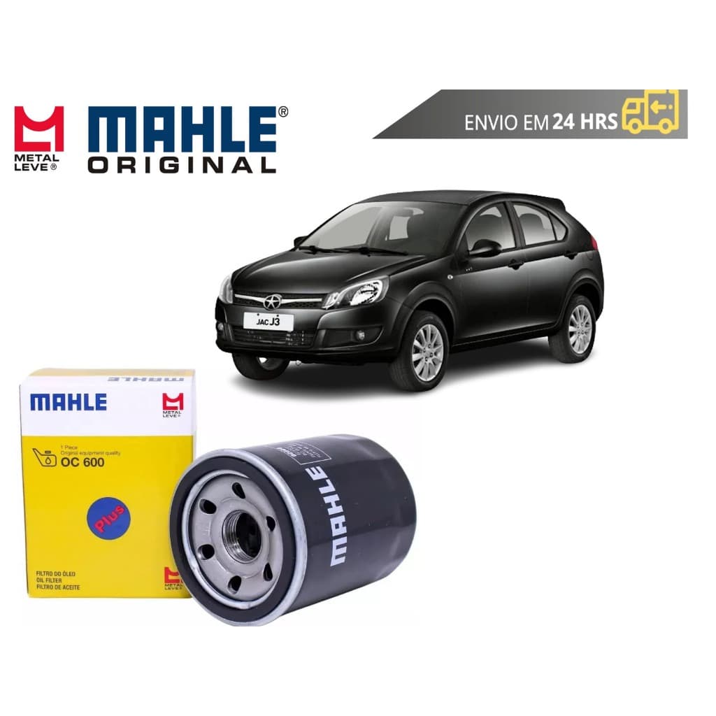 Filtro de Óleo Jac J3 1.4 e 1.5 de 2010 a 2016 Original Mahle Metal Leve
