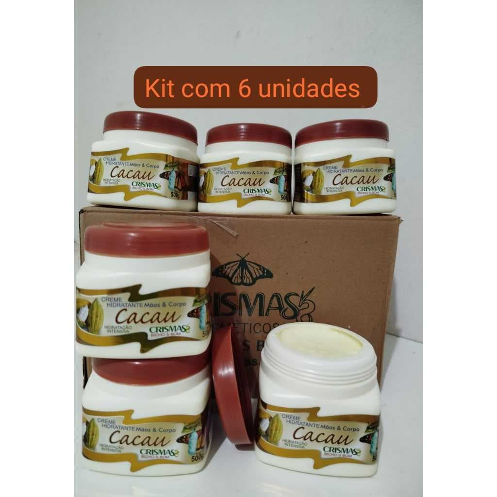 Kit Com 6 Unid. 500 g Hidratante Cacau Crismas  - ORIGINAL
