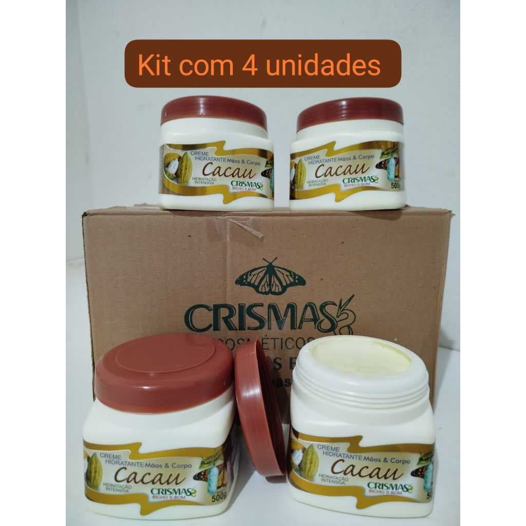 Kit Com 4 Unid. 500 g - Hidratante Cacau Crismas  - ORIGINAL