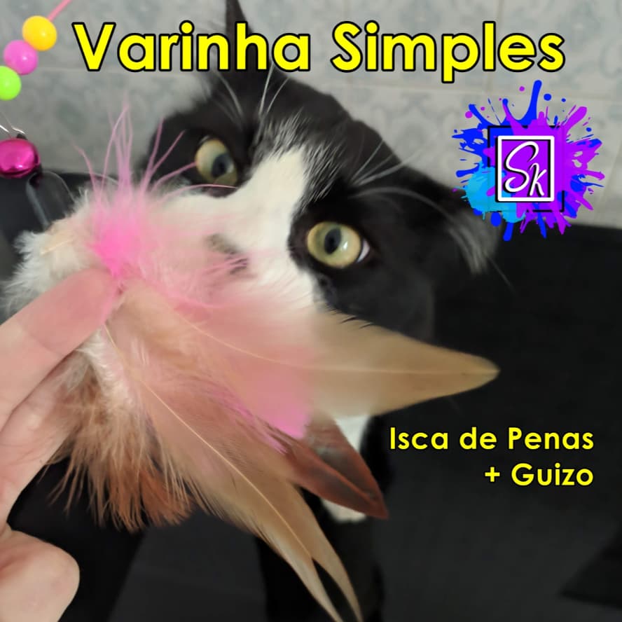 Brinquedo Para Gatos - Varinha - Varinha Simples - Varinha com Pena