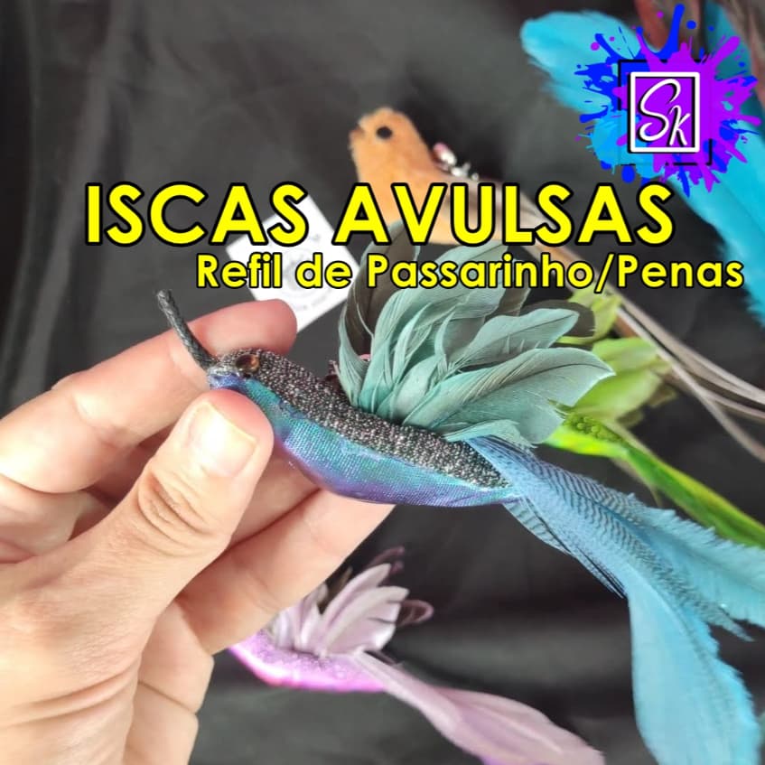 Brinquedo para Gatos - Acessorios para Varinha - Isca Avulsa - Refil para Varinha de Gato - Pena - Passarinho - Ratinho