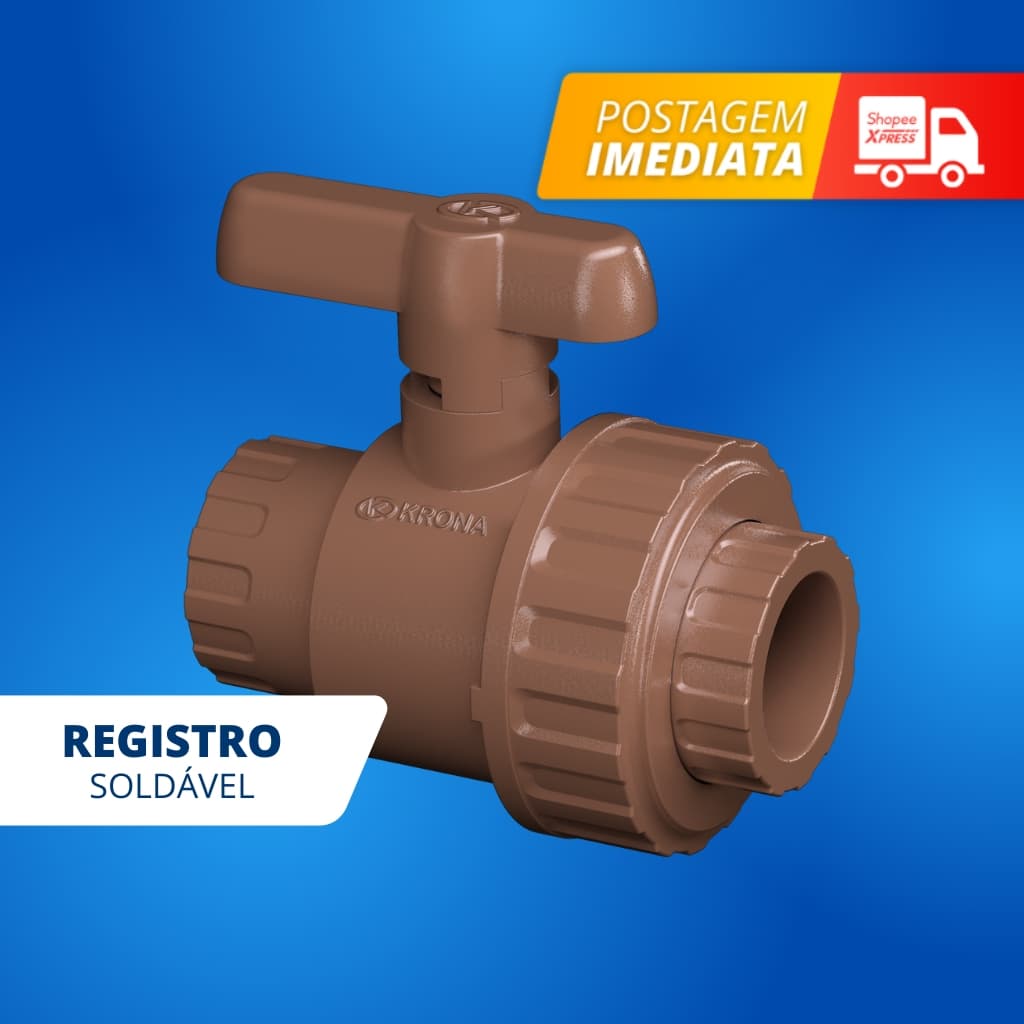 Registro De Esfera PVC Soldável Com União KRONA
