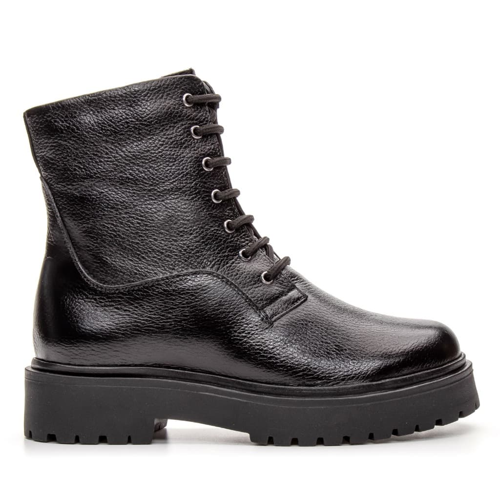 Bota Blogueira Feminina Casual Coturno Confortável Couro Cano Curto