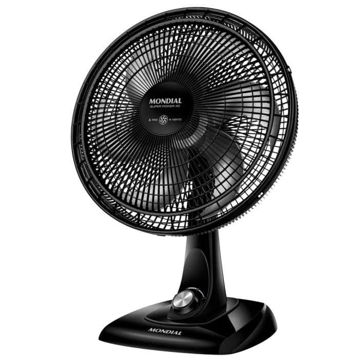 Ventilador de Mesa 40cm Super Power Mondial Preto/Prata 140W 110V/220V - VSP40B