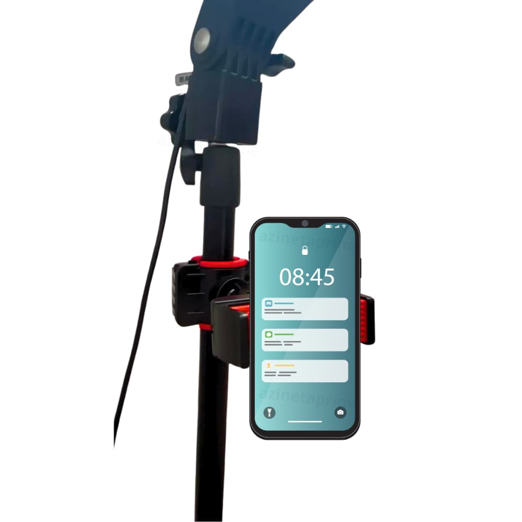 Suporte de Celular Para Ring Light, Pedestais e Tripe de Iluminação Suporte Celular De Pedestal Musico Cifra Microfone