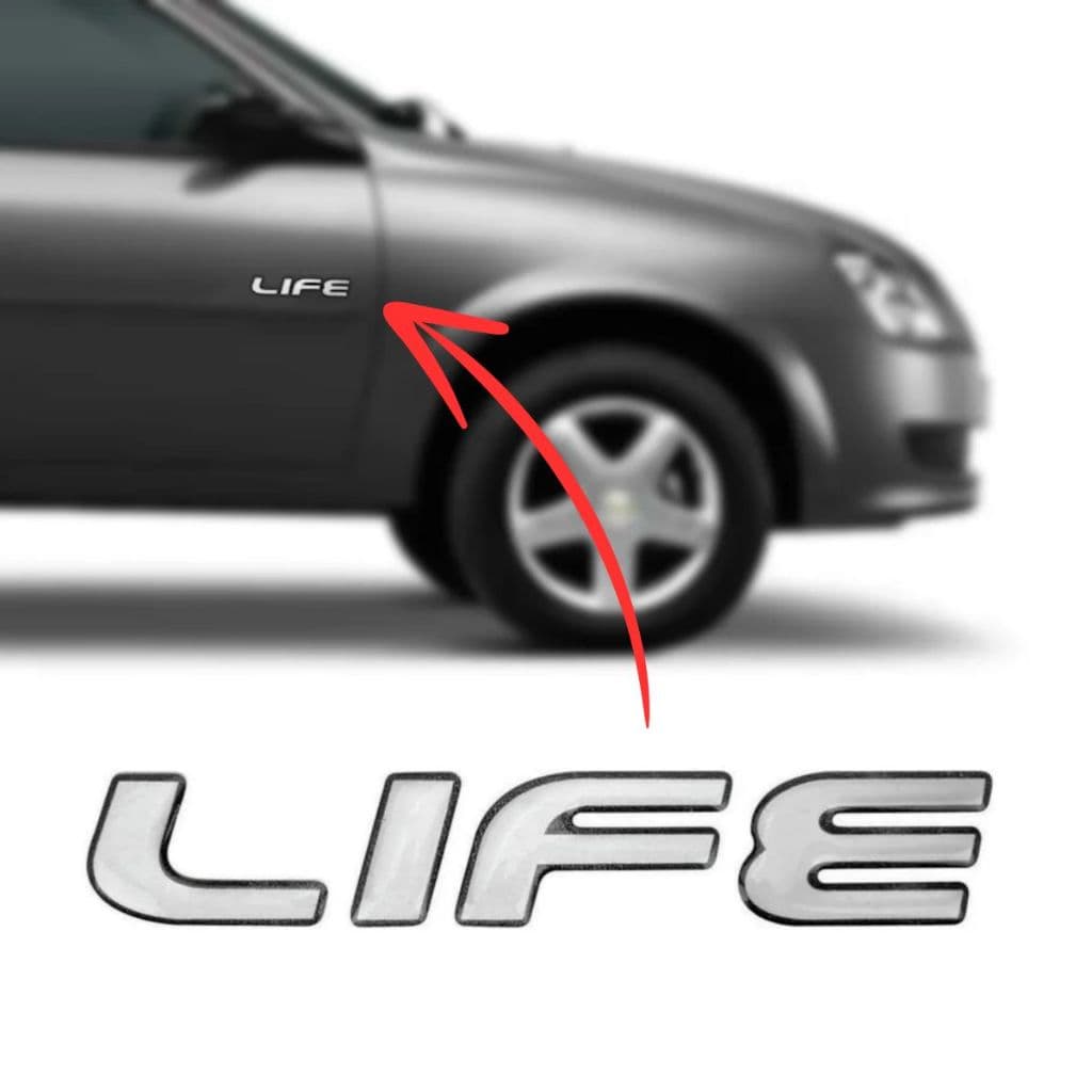 Emblema Adesivo Resinado LIFE do Celta e Corsa Life