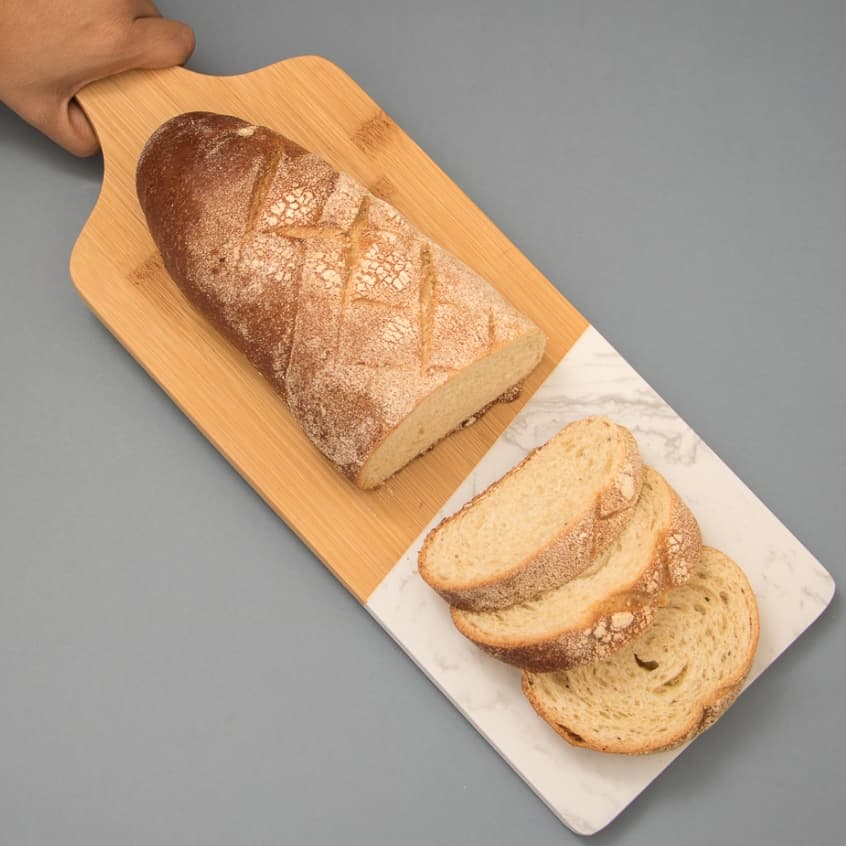 Tábua de Corte De Bambu Com Mármore Grande Frios Petiscos Cozinha - Oikos