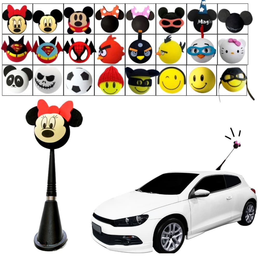 Bolinha Enfeite De Antena Para Carro ou Moto Diversos Modelos
