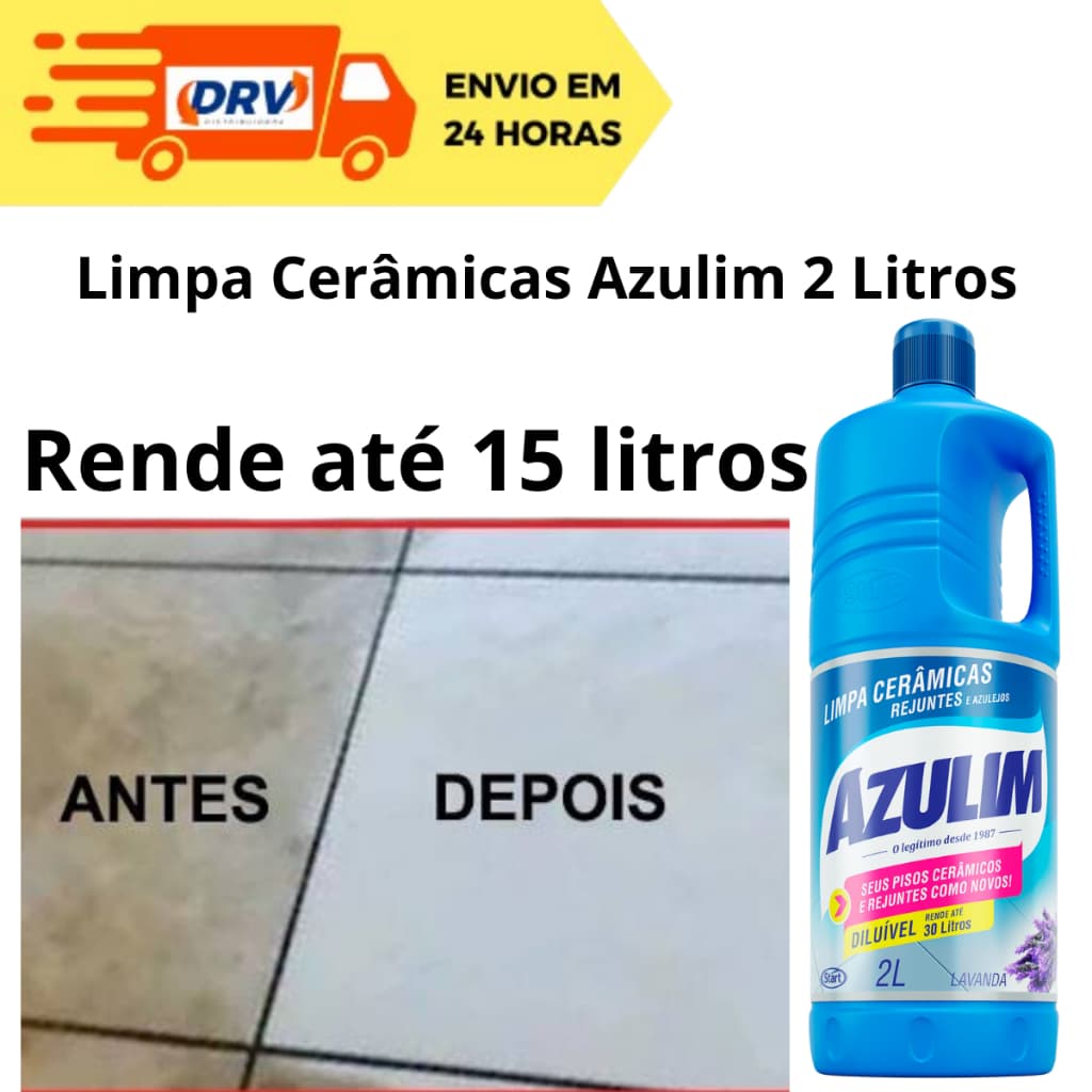 Limpa Cerâmica Rejuntes e Azulejos Azulim 2 Litros - Limpa Cerâmicas Azulim