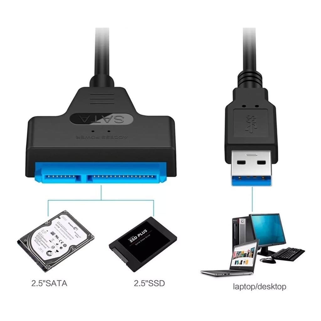 Adaptador Sata Para Usb 3.0 De Até 6 Gbps Acessórios Laptop De 2,5 Polegadas Disco Rígido SSD Externo Cabo De 22 Pinos