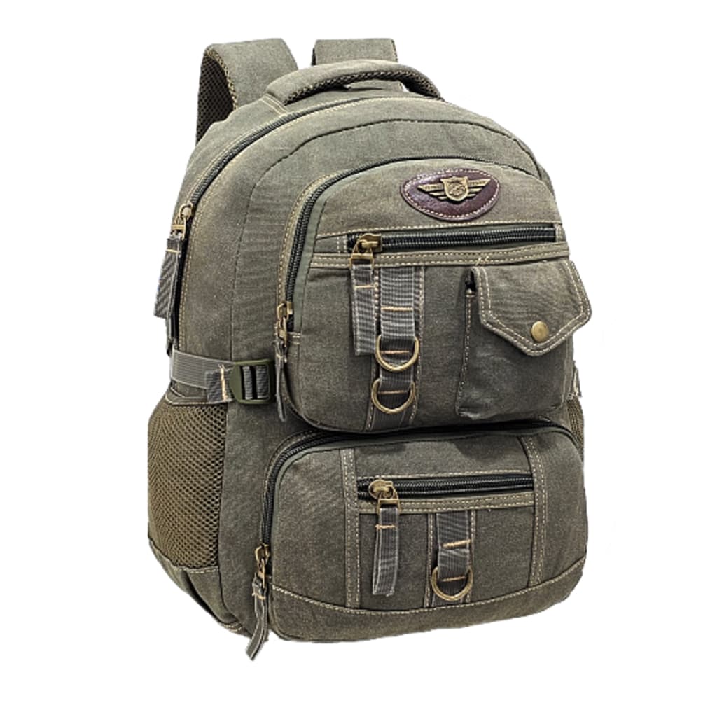Mochila Reforçada de Lona Durável Decorada Com Espaço para Notebook