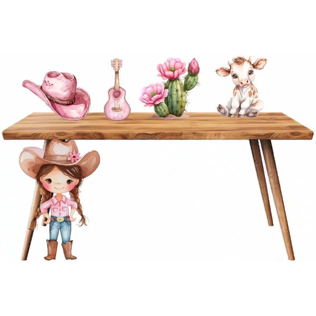 Display MDF de Chão e  Mesa -Boiadeira Aquarela  5 pças