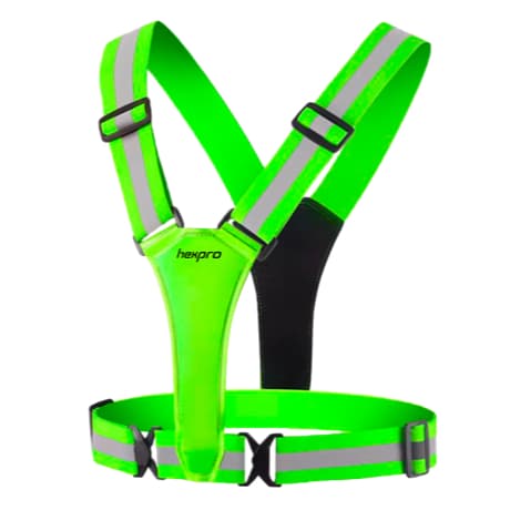 Colete Refletivo HexPro Verde com Led e Tiras Refletivas HexGear Pro