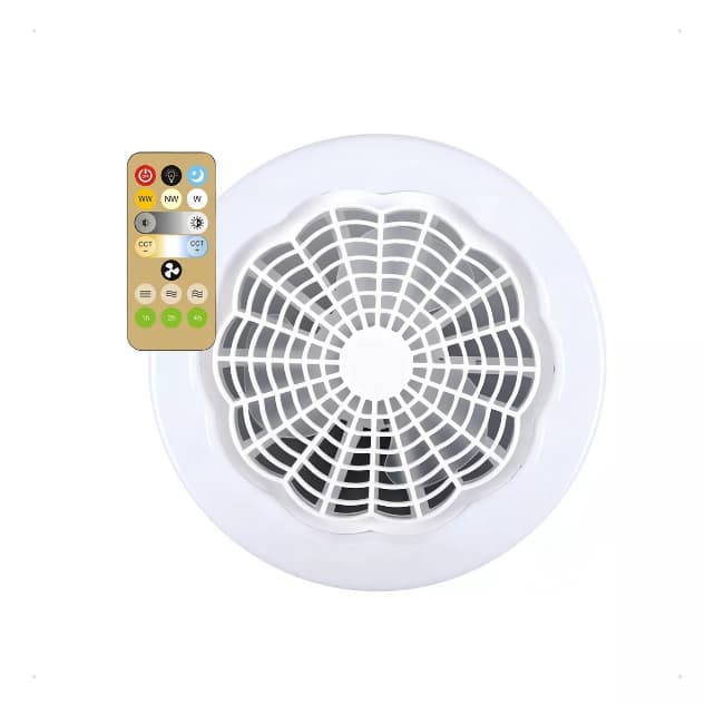 Ventilador Silencioso De Teto Lâmpada Luminária Led Rgb Bran Estrutura Branco