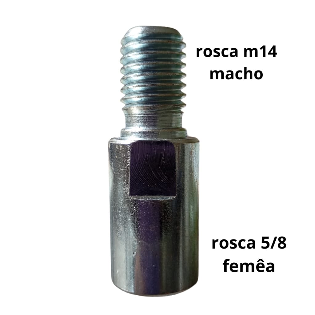 Adaptador lixadeira importada rosca  5/8 femea - macho M14